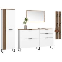Garderobe Aladin Stehend & Hängend Montierbar - Eichefarben/Weiß, MODERN, Holzwerkstoff (264/199,9/35cm)