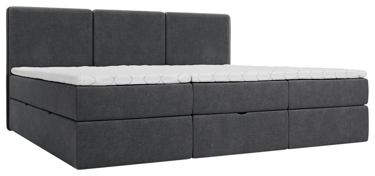 Familienbett Domino Combo Mit 3 Bettkasten Anthrazit 210x200 - Anthrazit/Schwarz, MODERN, Holz/Holzwerkstoff (210/200cm) - MID.YOU