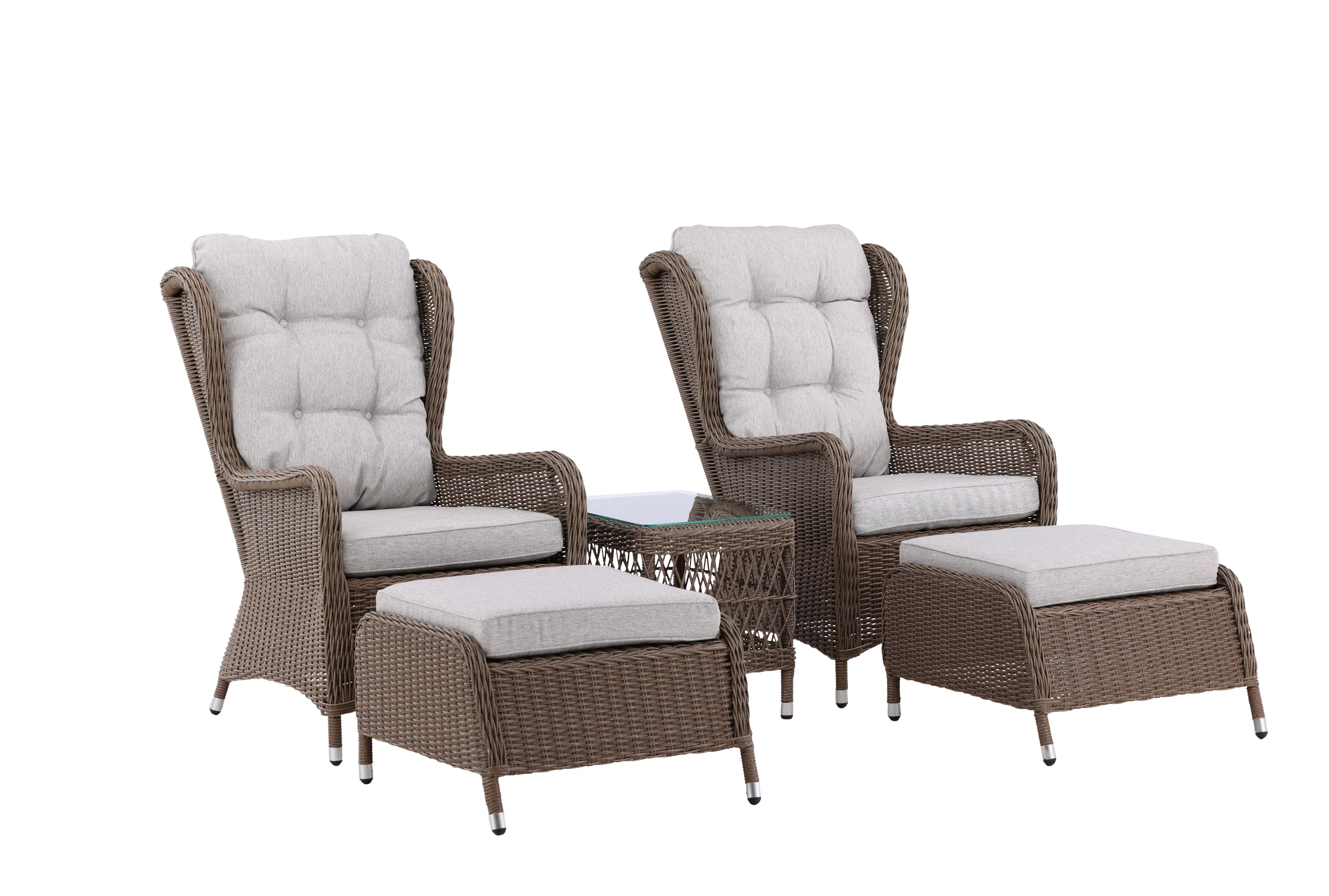 Loungegarnitur Washington - Beige/Braun, KONVENTIONELL, Kunststoff/Textil - Gardenson