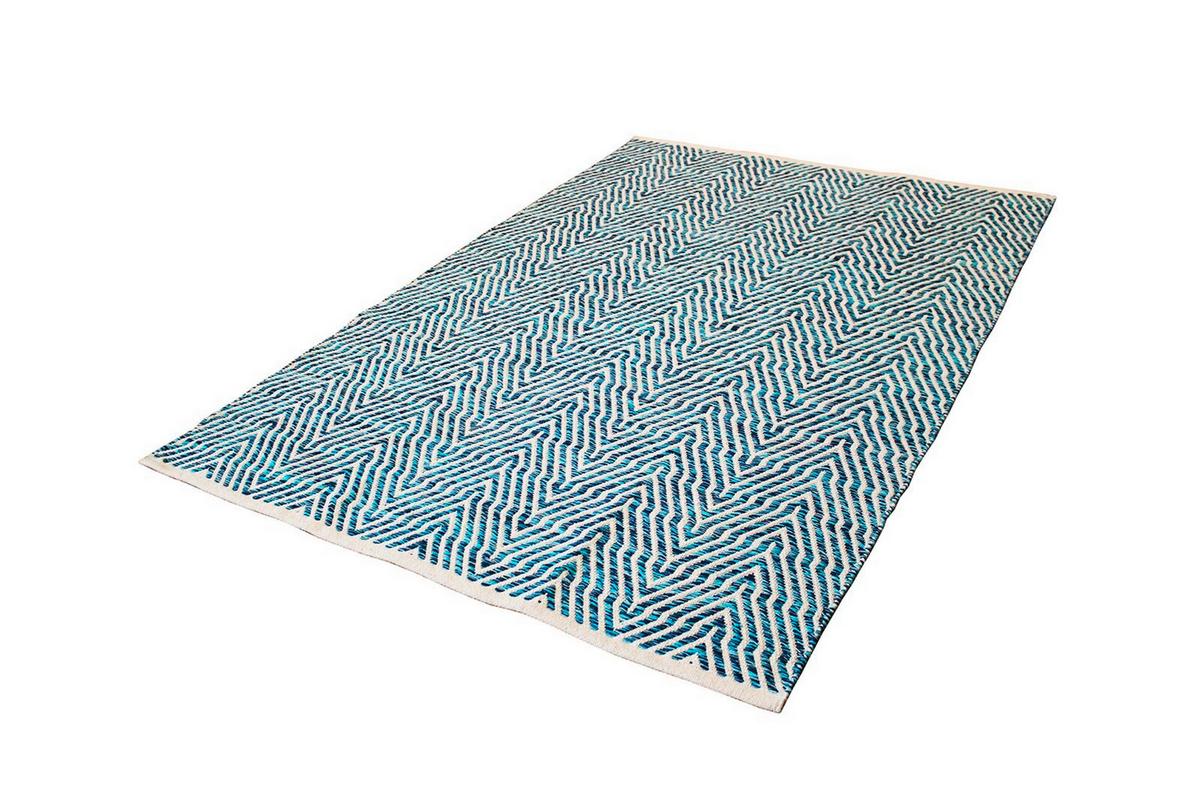 Flachwebteppich Aperitif Blau, 160x230 cm - Blau, KONVENTIONELL, Textil (160/230cm)