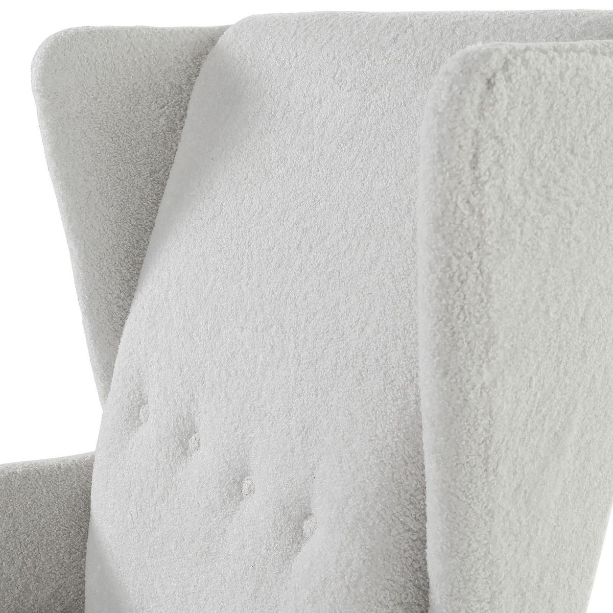 Ohrensessel Versailles, Weiß B: 72 cm - Dunkelbraun/Weiß, Design, Textil (72/104/85cm) - MID.YOU