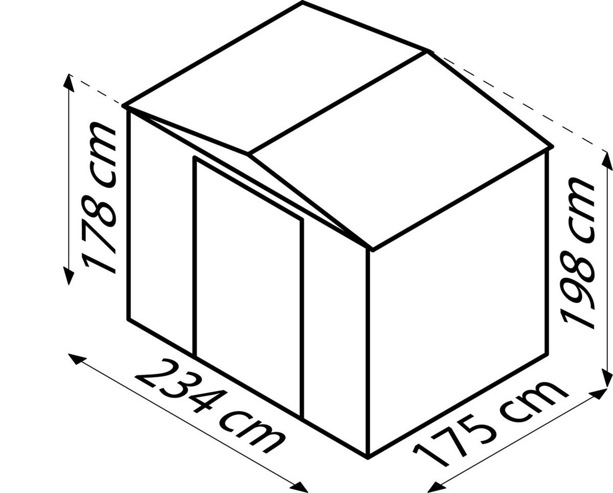 Gerätehaus Ohne Boden 245x198x185 Cm - Anthrazit, Basics, Metall (245/198/185cm)