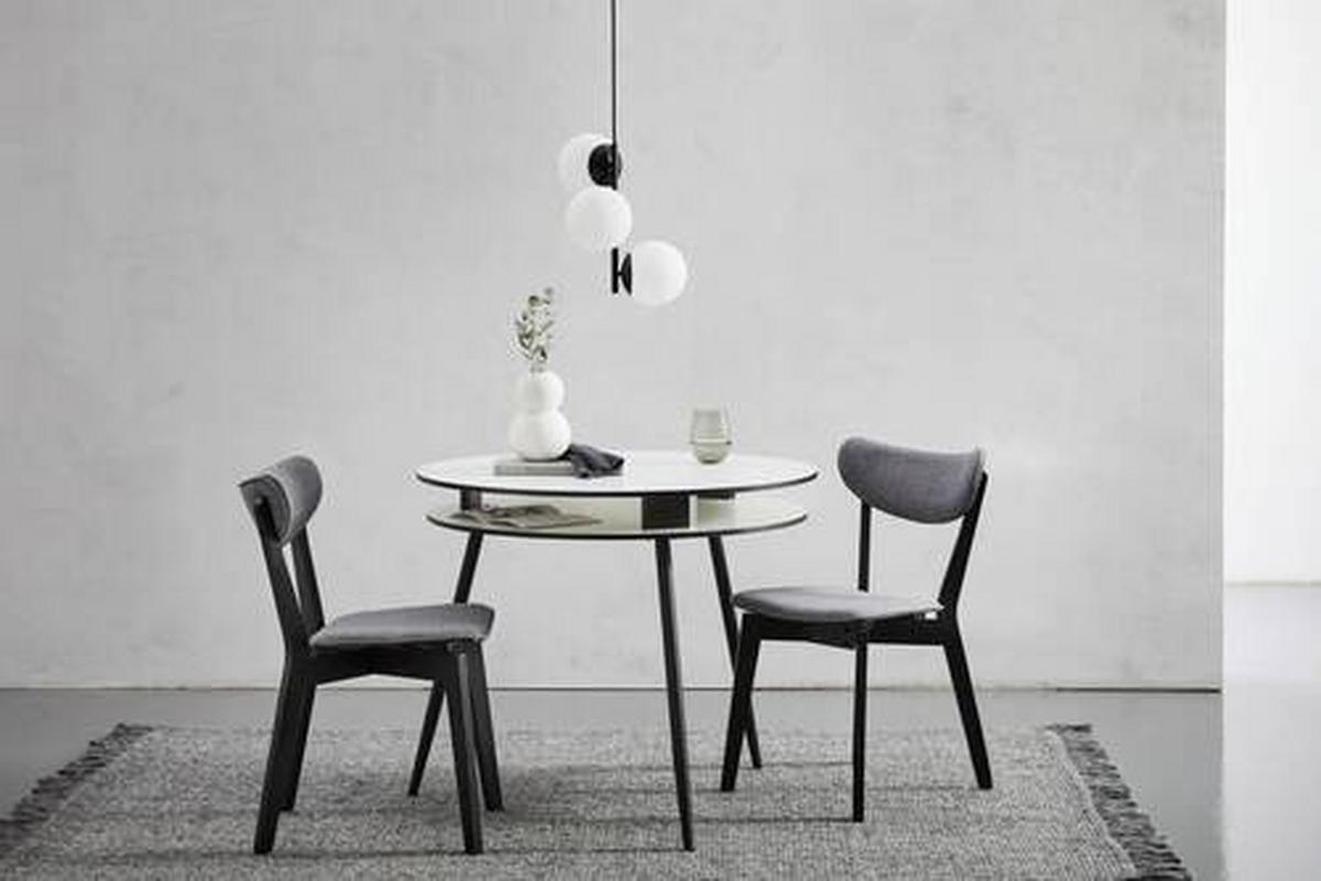 Esstisch Rund Ostinato 90x77 cm Schwarz/Weiß - Schwarz/Weiß, Basics, Holzwerkstoff/Metall (90/90/77cm) - P & B