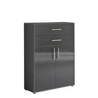 AKTENSCHRANK OFFICE EDITION - Anthrazit/Anthrazit Hochglanz, LIFESTYLE, Holzwerkstoff (84,4/113,6/33cm) - MID.YOU