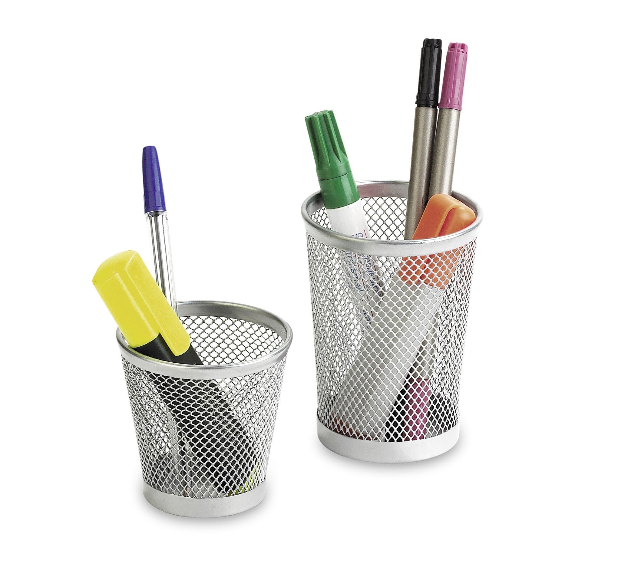 Set Kalíšků Na Tužky Mesh - barvy stříbra, Moderní, kov (7cm) - Homezone