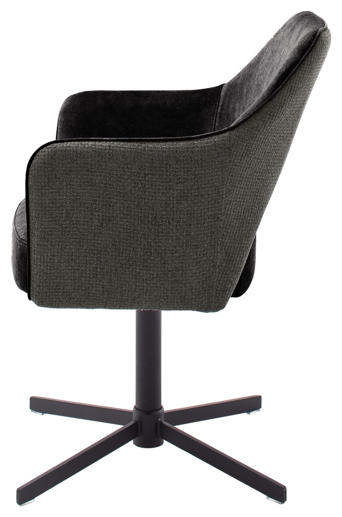 ŽIDLE S PODRUČKAMI VALLETTA - černá/antracitová, Konvenční, kov/textil (61/85/60cm) - Premium Living