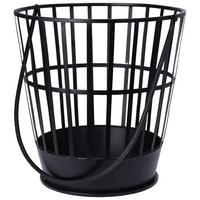 Holzlege Tara Schwarz Metall DxH 38x77 cm - Schwarz, MODERN, Metall (38/77cm)