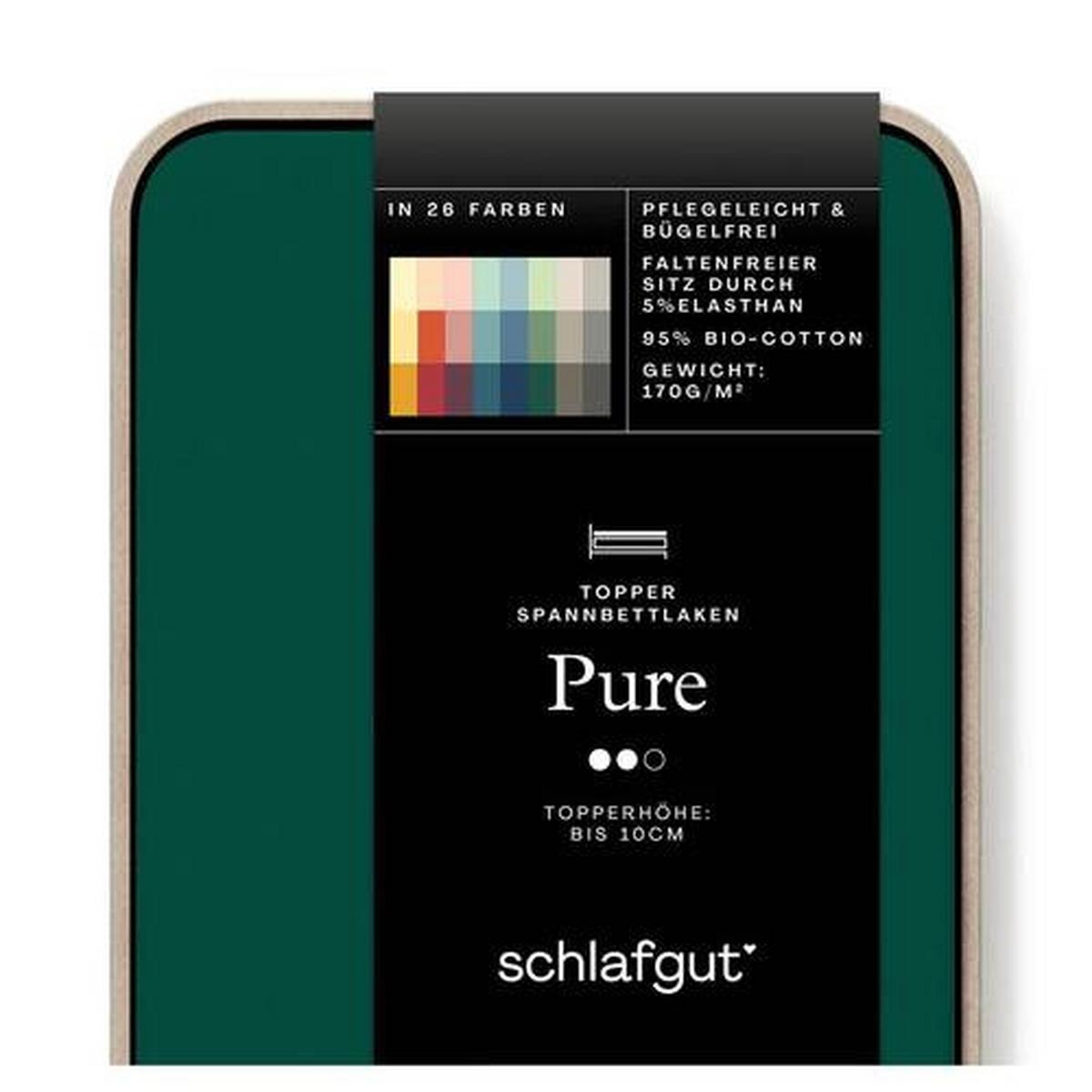 Topper-Spannleintuch Pure Topper - Grün, Basics, Textil (180-200/200-220cm) - Schlafgut