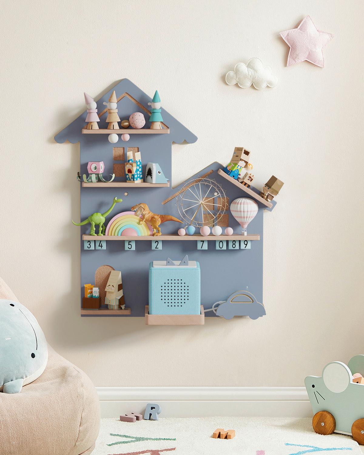 KINDERREGAL Grau B: 55,6 cm - Grau, MODERN, Holz/Holzwerkstoff (55,6/59,7/17,9cm) - MID.YOU