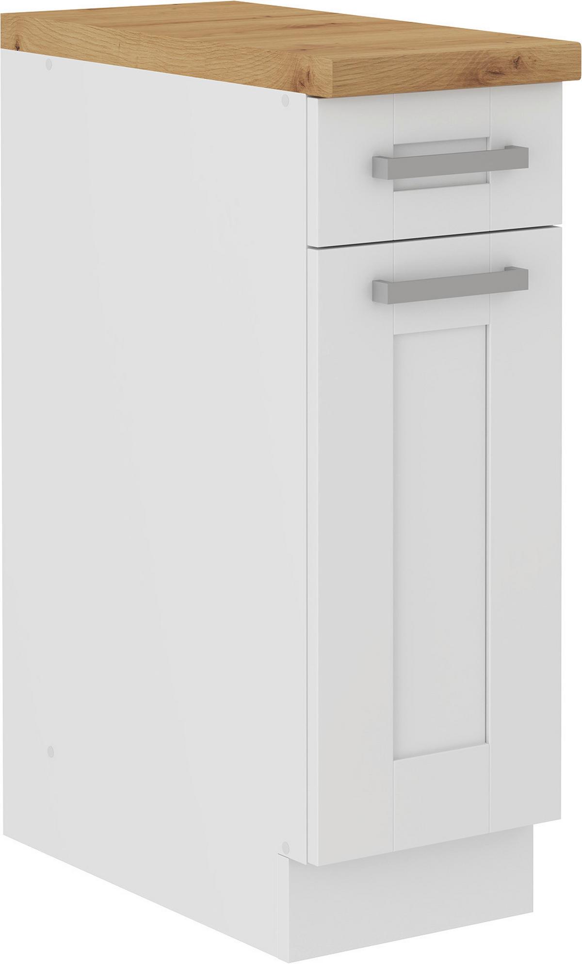 KUCHYŇSKÁ SPODNÍ SKŘÍŇKA LUISA        US30 - bílá/barvy stříbra, Romantický / Rustikální, kov/kompozitní dřevo (30/86/60cm) - Ondega