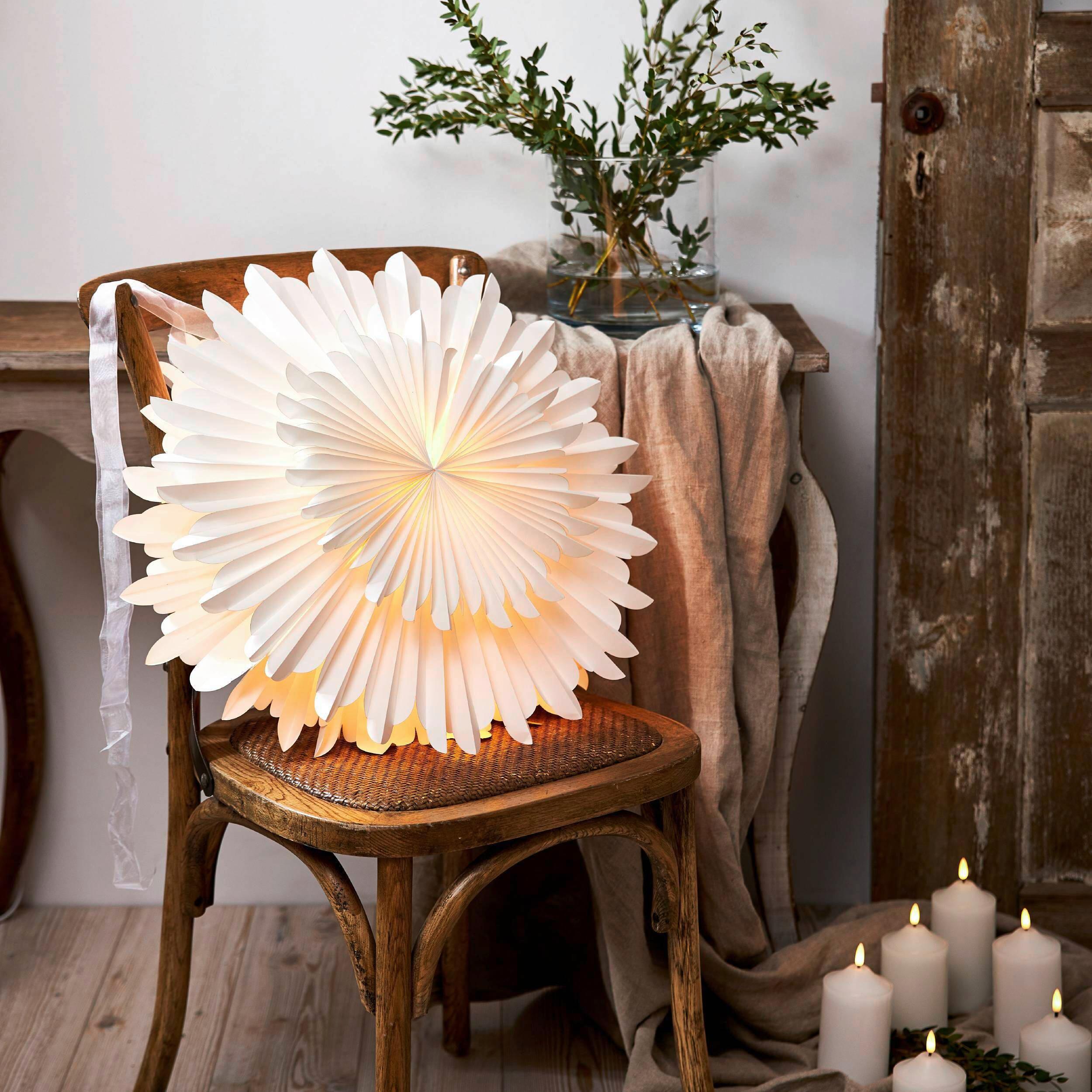 Led-dekoleuchte 411381 Papierstern Weiss - Weiß, Basics, Papier (50/20/50cm) - Eglo