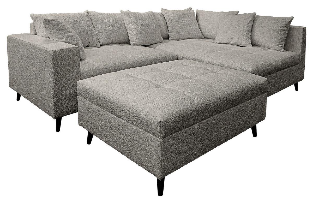Ecksofa Pruno Dunkelgrau S: 247x174 Cm - Dunkelgrau/Schwarz, Design, Textil (247/174cm) - MID.YOU