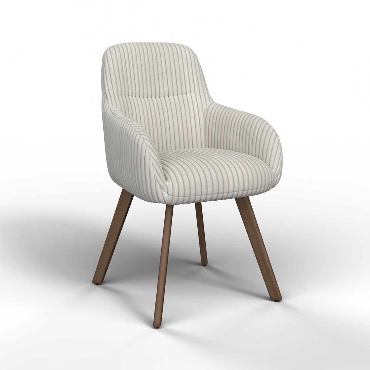 Stolička MATTIA béžová - farba duba/béžová, Modern, kov/drevo (56/87/61cm) - Bessagi Home