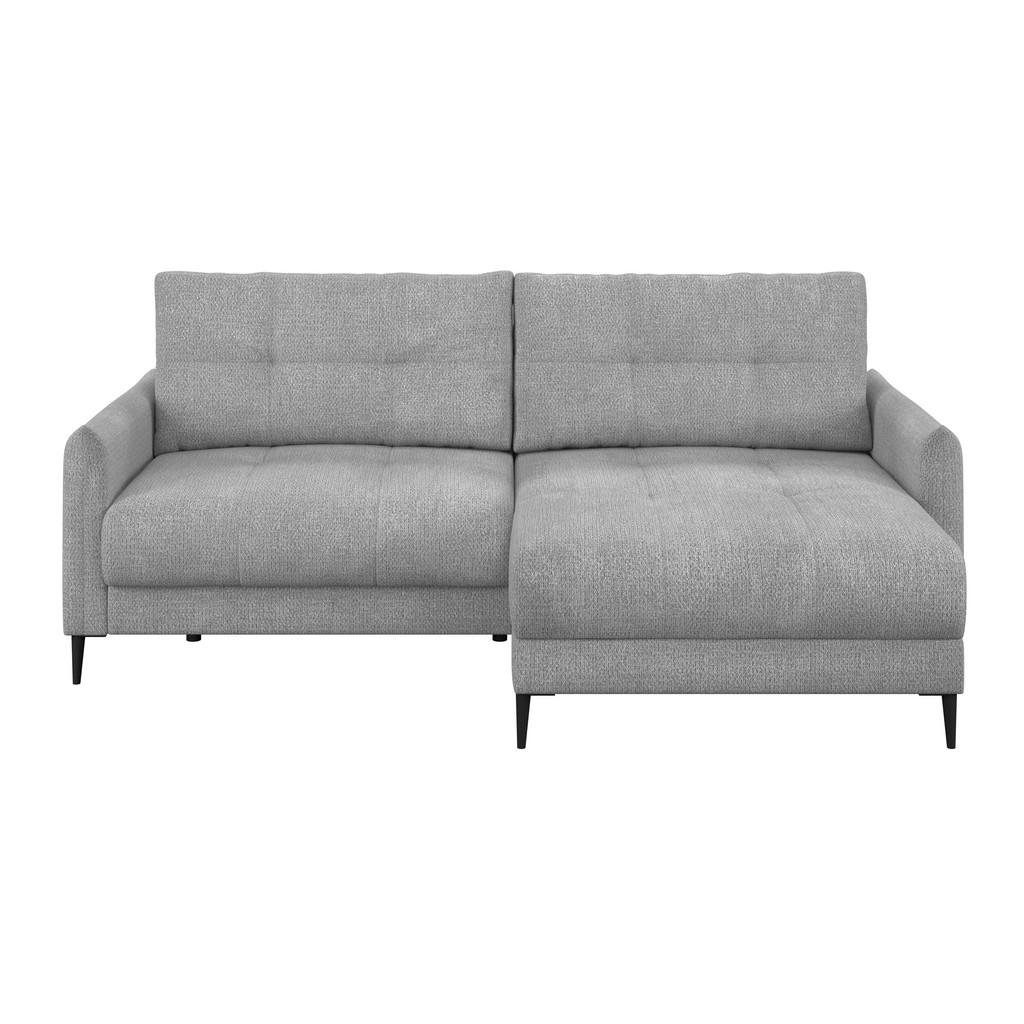 Ecksofa Polis Webstoff hellgrau, 221x142cm