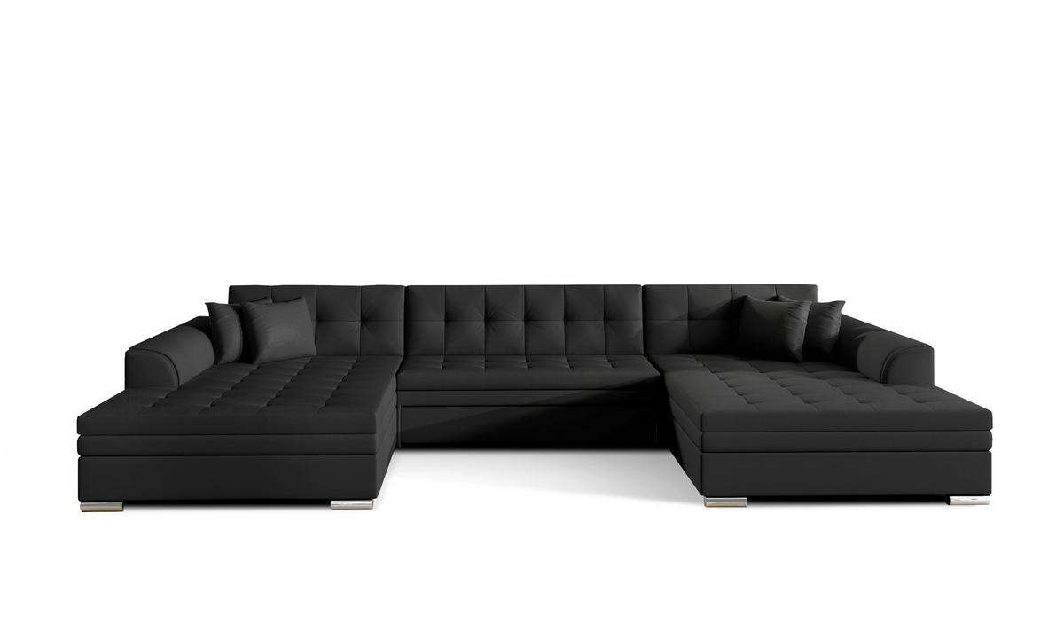 Wohnlandschaft Vento Schwarz U: 165x359x165 cm - Chromfarben/Schwarz, Design, Textil (165/359/165cm) - MID.YOU
