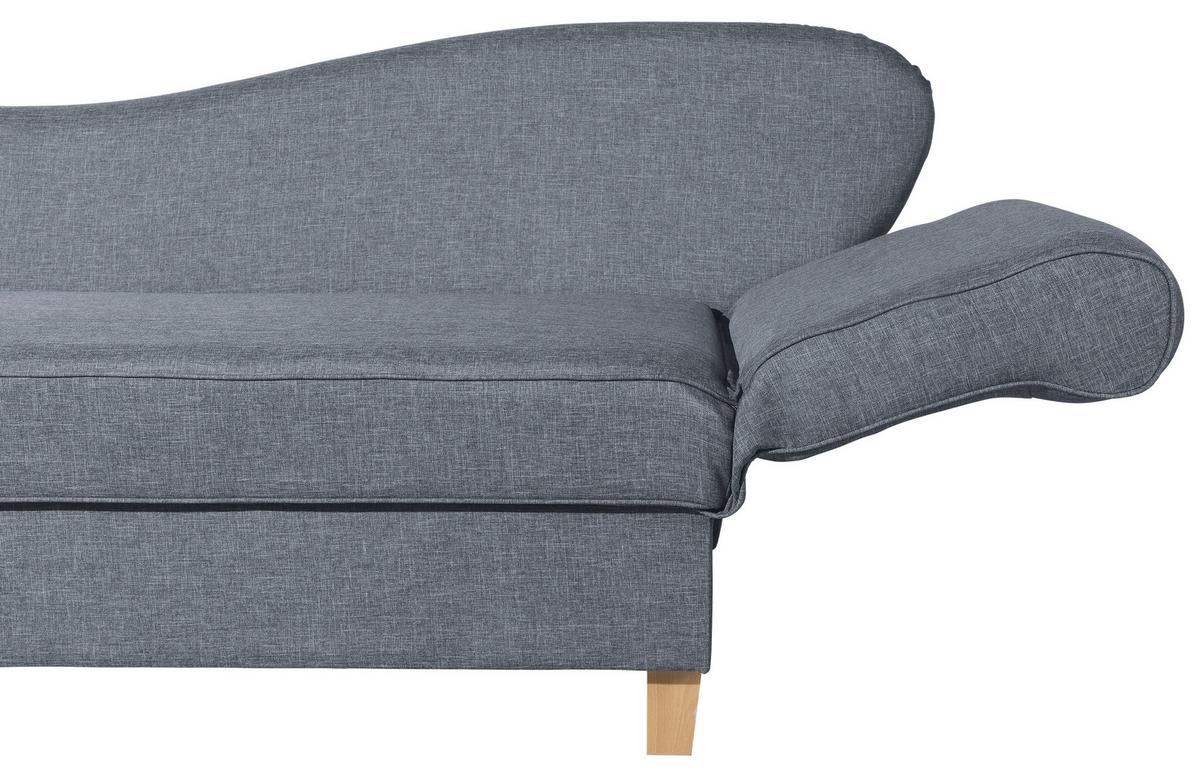 Recamiere Selma Blau Rechts mit Bettkasten+schlaffunktion - Blau/Buchefarben, Design, Textil (190/88/82cm) - Max Winzer
