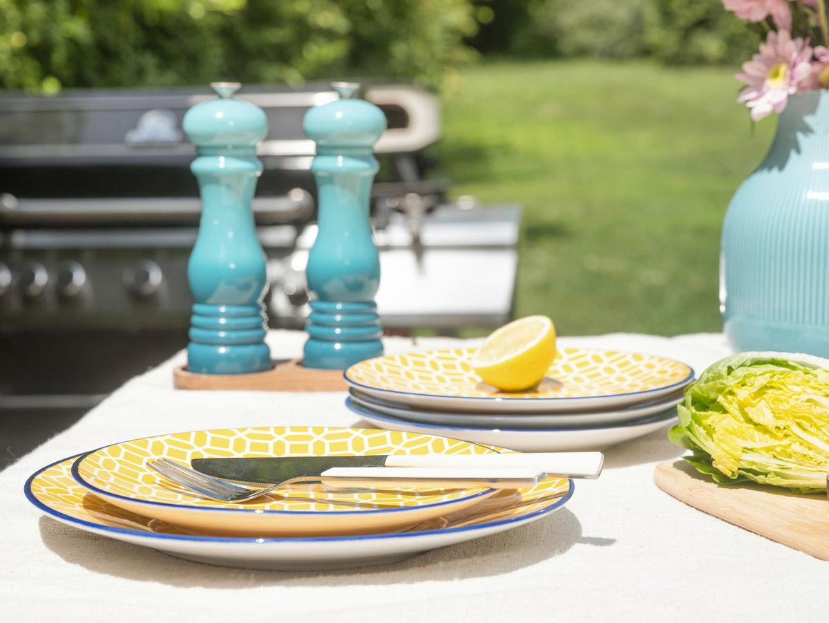 Kombiservice Keramik, Weiß/Gelb, 16--Teilig. - Currygelb/Weiß, Basics, Keramik - Creatable