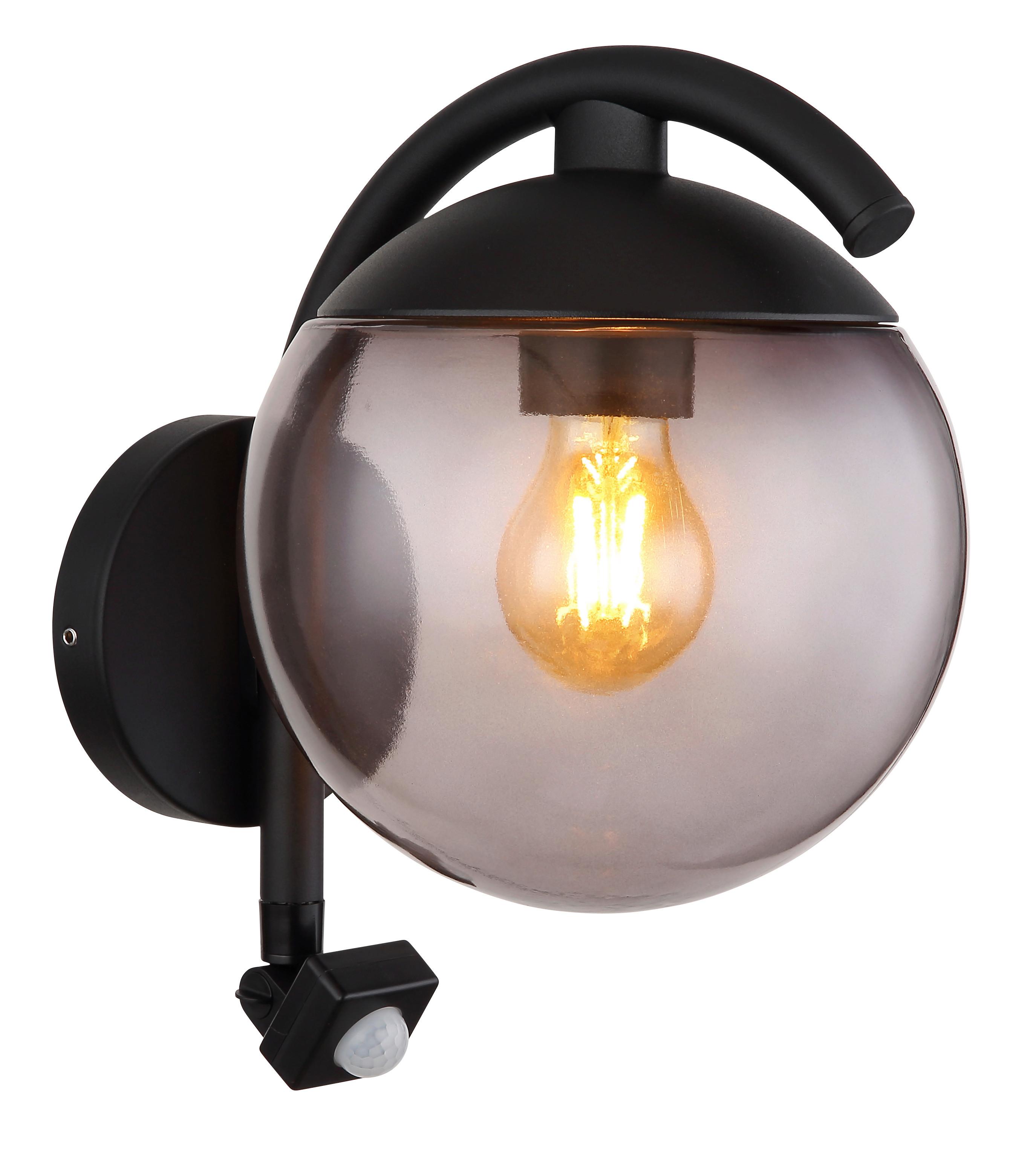Außenwandleuchte 31811s - Schwarz, Basics, Glas/Metall (20/26/30cm) - Globo