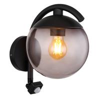 Außenwandleuchte 31811s - Schwarz, Basics, Glas/Metall (20/26/30cm) - Globo