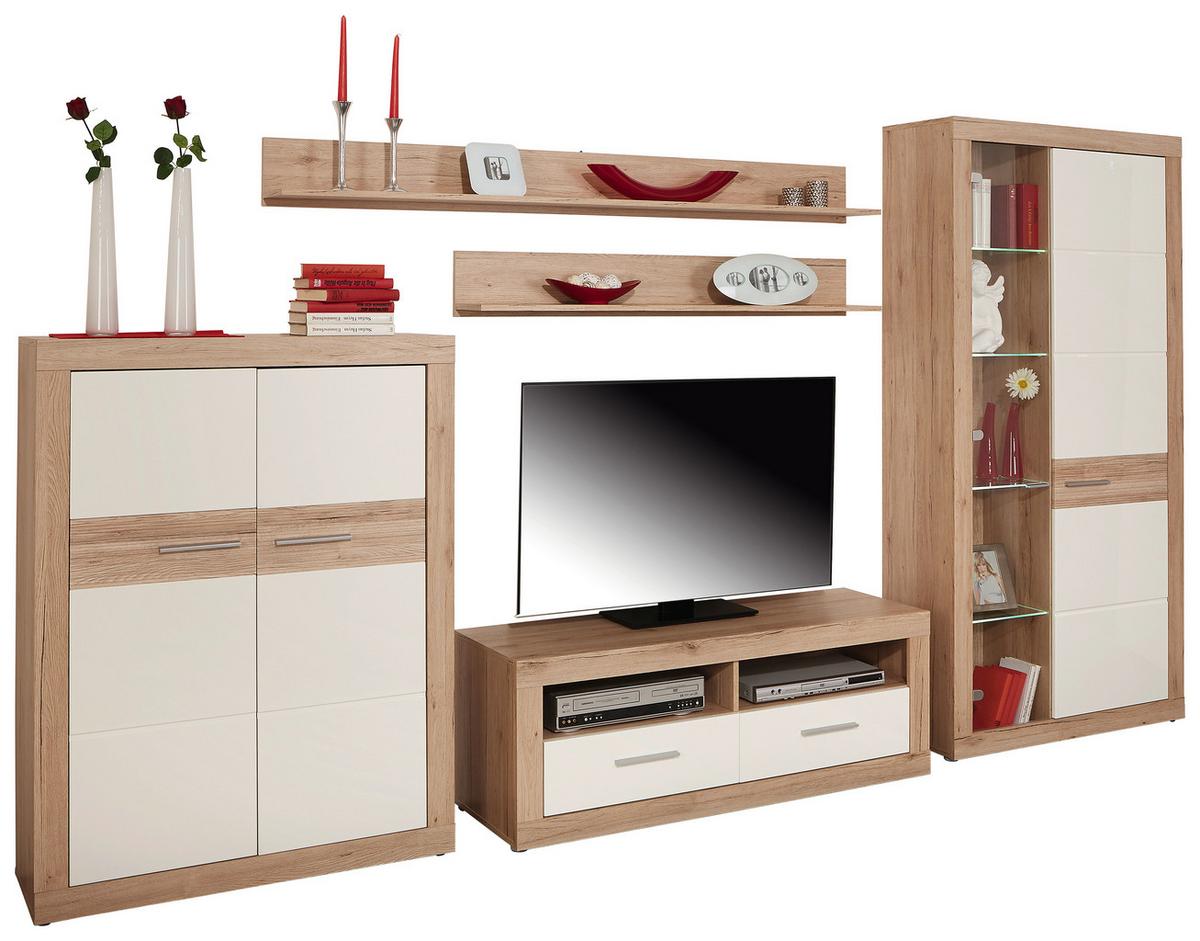 Odporúčaná kombinácia MALTA - SAN REMO 6 - biela/farba duba, Modern, kompozitné drevo/plast (320/197/42cm)