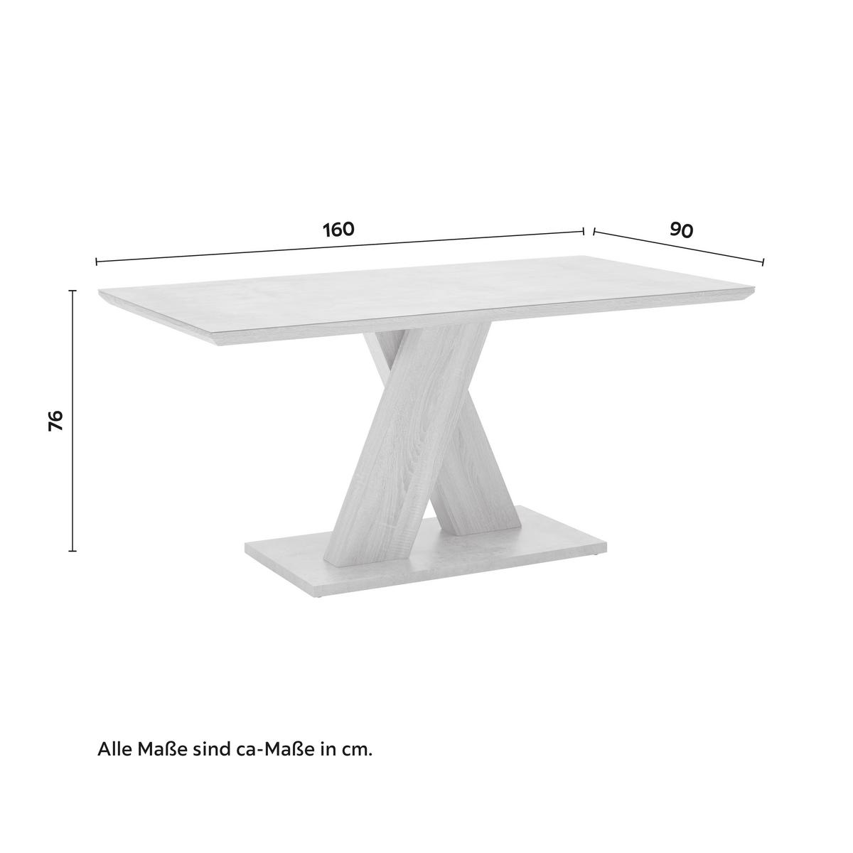 Jídelní stůl se sklem SANNA 160x90 cm - barvy dubu/tmavě šedá, Moderní, dřevo/kompozitní dřevo (160/90/76cm) - Bessagi Home