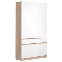 ŠATNÍ SKŘÍŇ S OTOČNÝMI DVEŘMI HERMES I - bílá/Sonoma dub, Basics, kompozitní dřevo (100/200/52cm)
