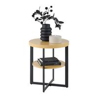 PRÍRUČNÝ STOLÍK RONDO - čierna/dub artisan, Konventionell, kov/kompozitné drevo (50/50/55cm) - Mömax
