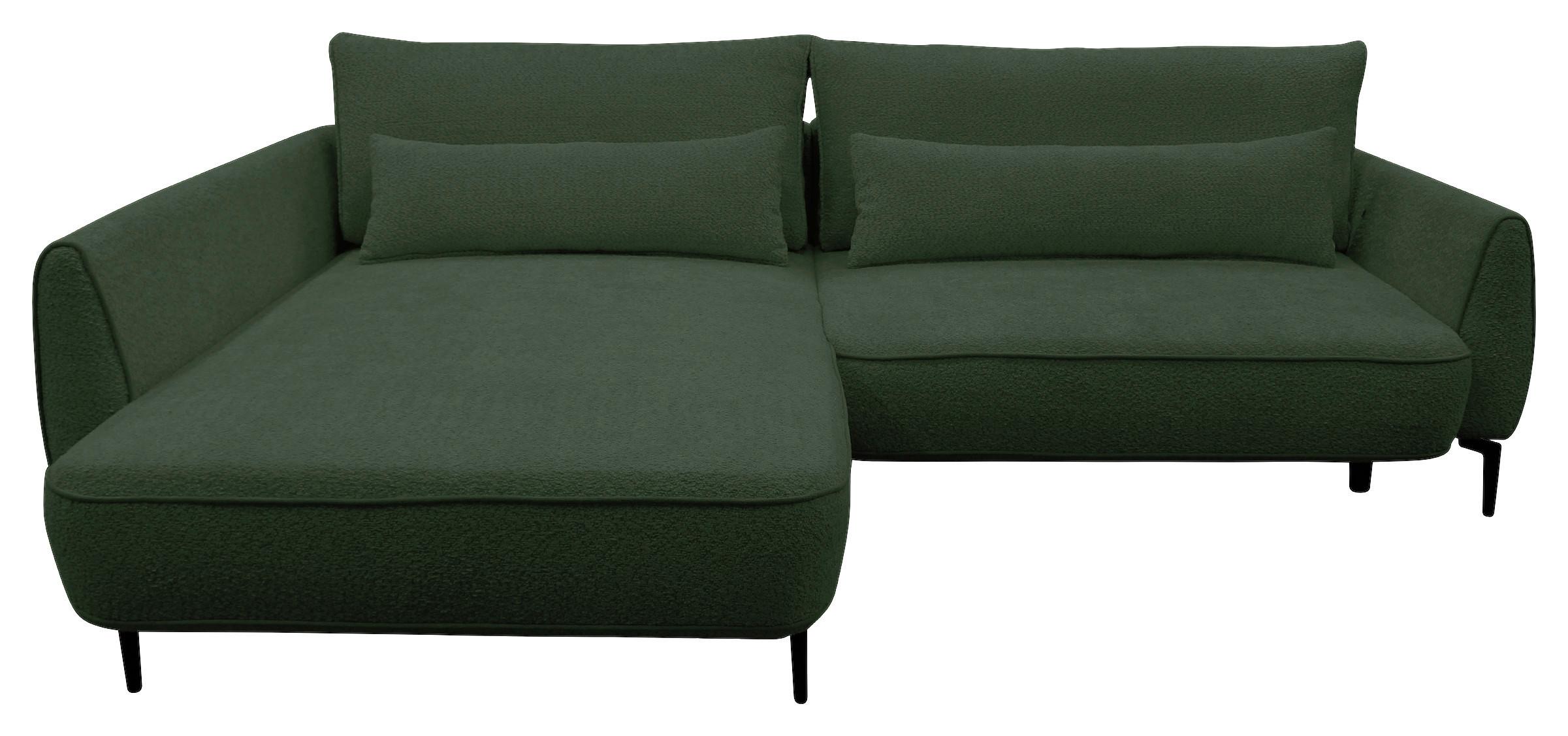 Ecksofa Abriamo Dunkelgrün 204x273 cm - Dunkelgrün/Creme, Design, Textil (204/273cm) - MID.YOU