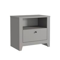 NACHTTISCH Bled Grau B: 55cm - Weiß/Grau, Design, Holzwerkstoff (55/35/50cm) - Livetastic