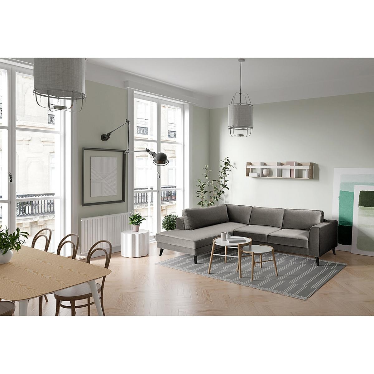 Eckschlafsofa Lumber Jack Grau S: 203x264 cm - Wengefarben/Grau, MODERN, Textil (203/264cm) - Trendmanufaktur