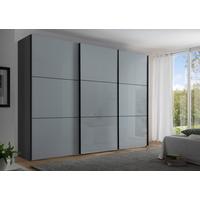 Schwebetürenschrank Glasfront 298 Cm Includo, Hellgrau - Dunkelgrau/Hellgrau, MODERN, Glas/Holzwerkstoff (298/222/68cm)