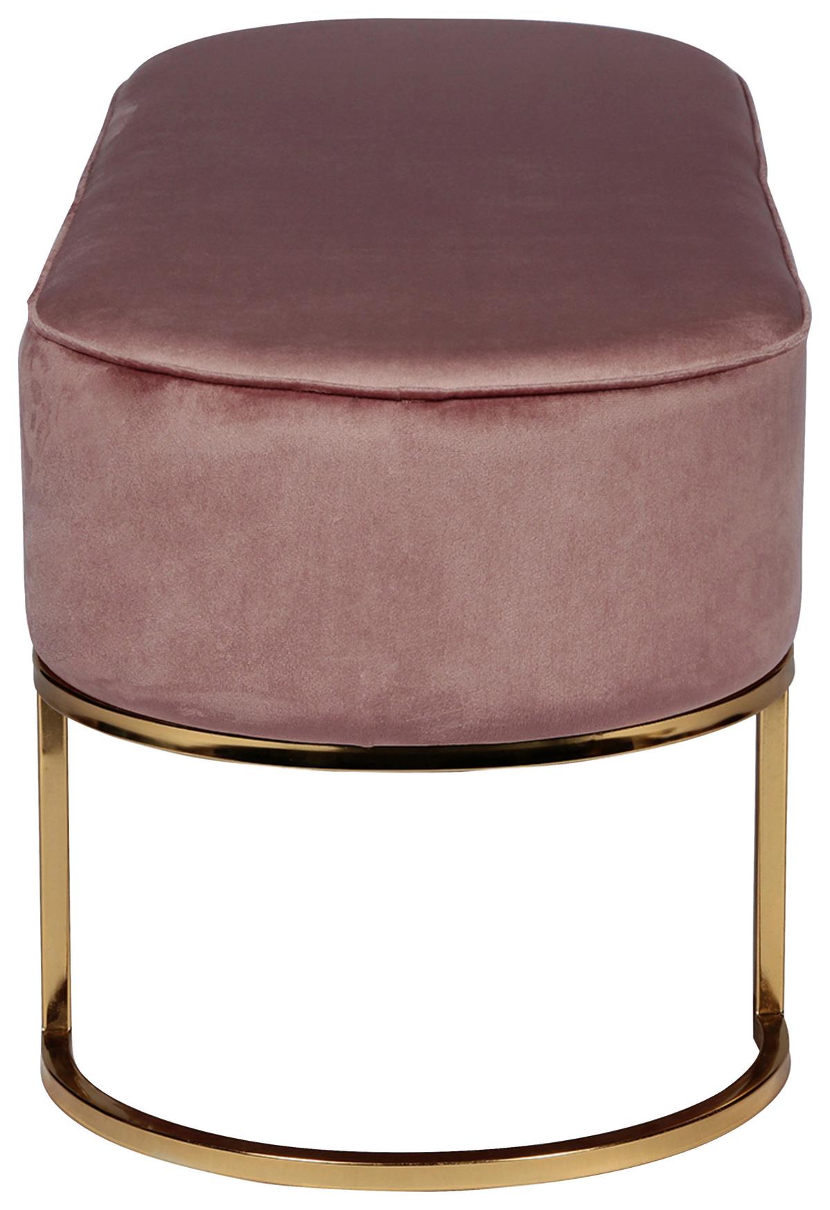 Sedací lavice starorůžová - starorůžová/barvy zlata, Design, kov/dřevo (105/41/40cm) - MID.YOU