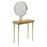 Schminktisch Curve -Trend- - Messingfarben/Goldfarben, Trend, Glas/Metall (70/32/153cm) - Kare-Design