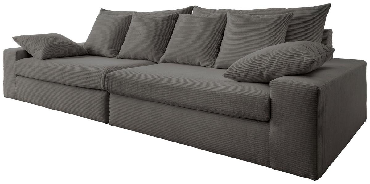 Viersitzer-Sofa Avellino Grau B: 308 cm - Schwarz/Grau, MODERN, Textil (308/80/140cm) - Livetastic