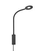 Led-wandleuchte 1-flammig Mit Schnurschalter - Schwarz, Design, Metall (10/15cm) - Fischer & Honsel