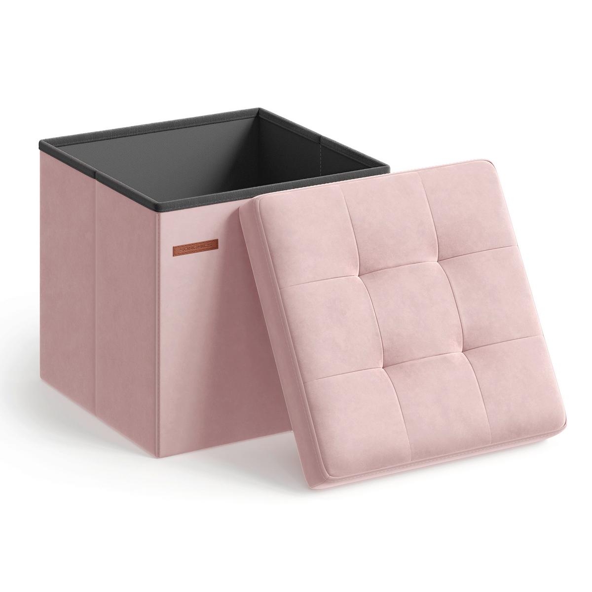 Sitzbox Rosa B: 38cm - Rosa, Basics, Holzwerkstoff/Textil (38/38/38cm)