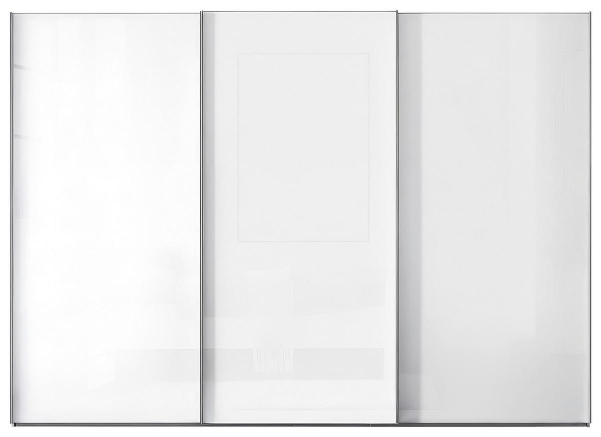 Šatníková skriňa LUMOS - biela/hliníková, Konventionell, kov/kompozitné drevo (249/222/68cm)