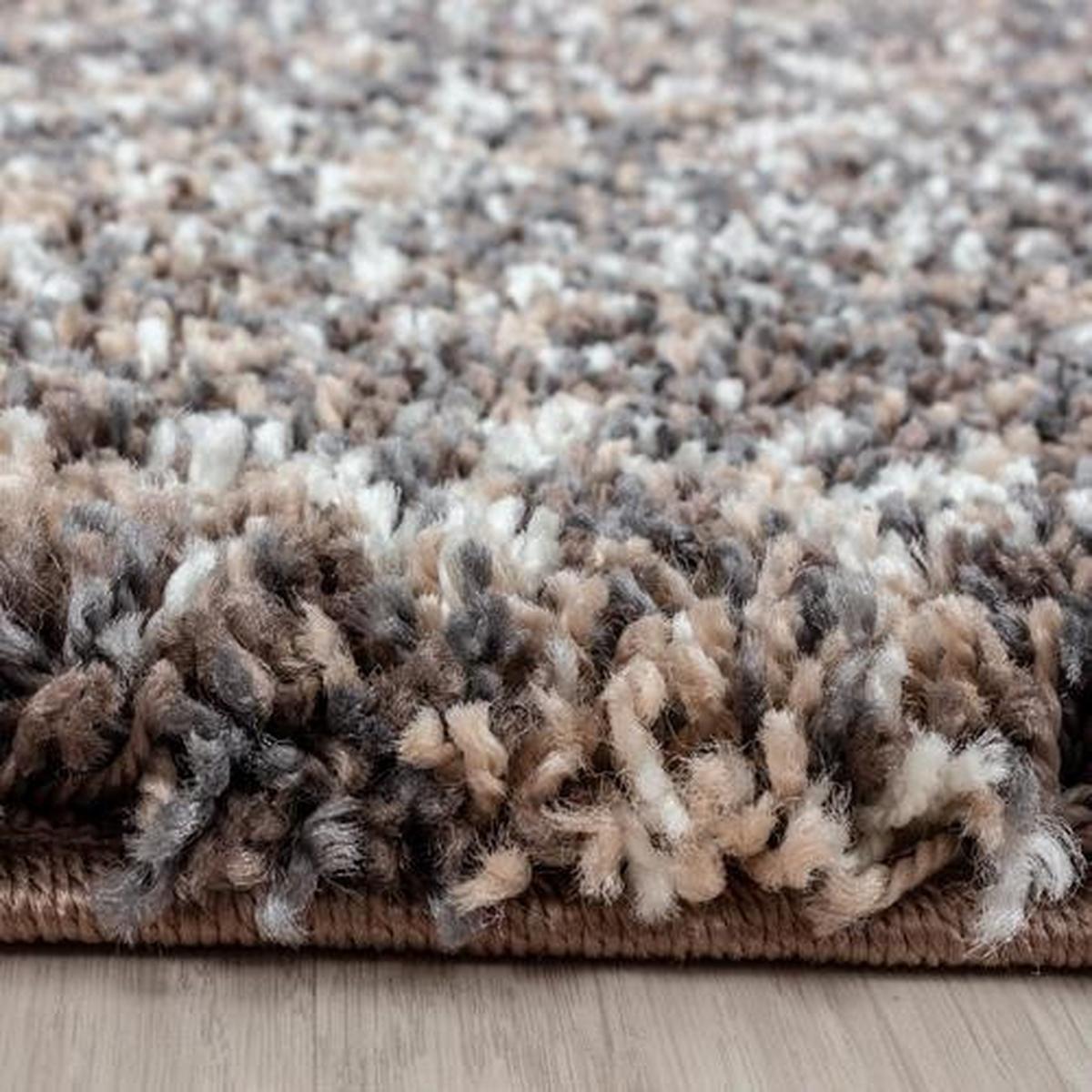 Hochflor Teppich Taupe Enjoy 60x110 cm - Taupe, KONVENTIONELL, Textil (60/110cm)