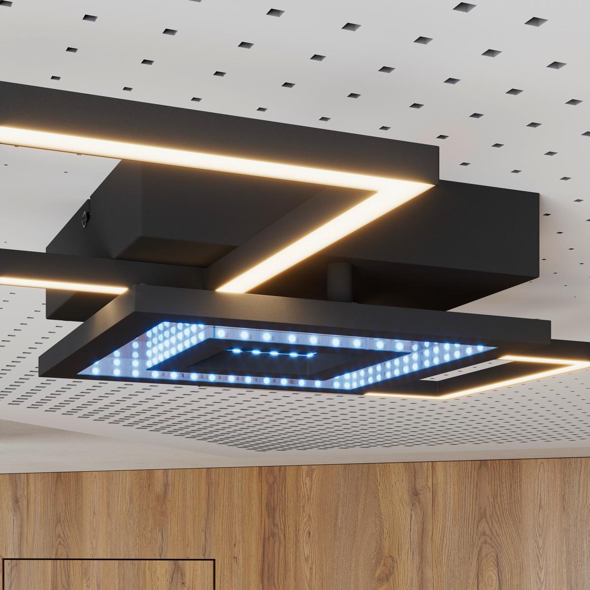 Led Mennyezeti Lámpa Charlotta - fekete, Basics, műanyag/fém (27,8/66/7cm) - Luca Bessoni