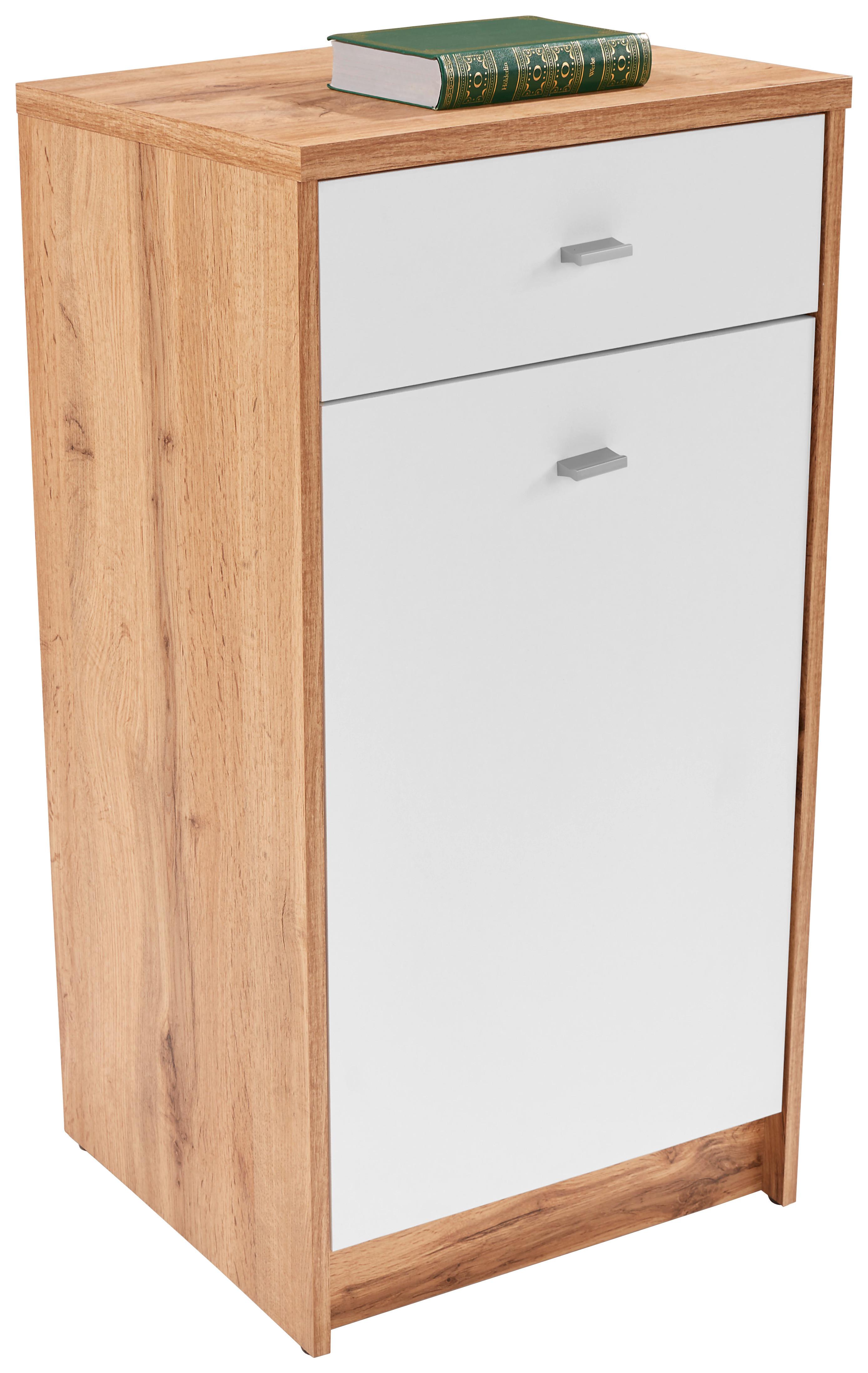 KOMODA 4-YOU NEW YUK02 - bílá/barvy dubu, Moderní, kompozitní dřevo/plast (50/85,4/34,6cm)