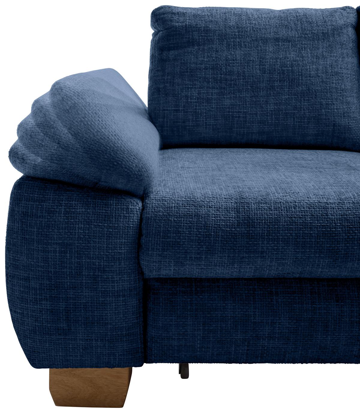 Eckschlafsofa Positano, Blau S: 265x206 Cm - Wildeiche/Blau, MODERN, Textil (265/206cm) - Livetastic