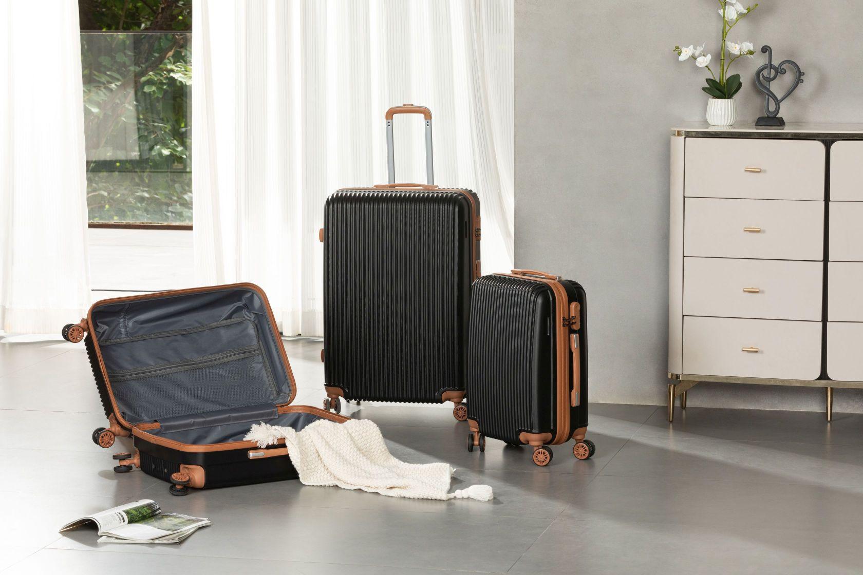 Reisekofferset Christian - Schwarz/Braun, KONVENTIONELL, Kunststoff/Textil - James Wood