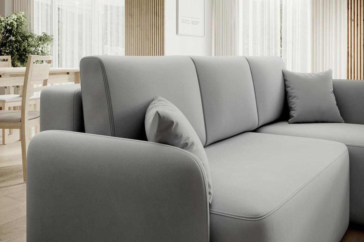 Ecksofa Hadson Hellgrau S: 206x150 Cm - Hellgrau/Schwarz, Design, Textil (206/150cm) - P & B