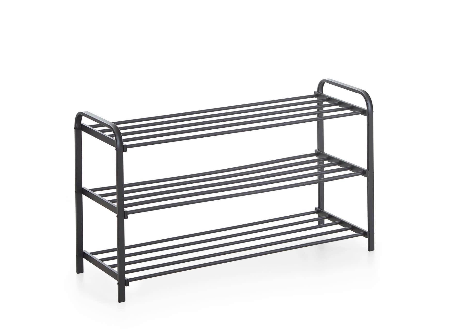 Schuhregal Schwarz B: 89 Cm - Schwarz, Design, Metall (89/49/29cm) - MID.YOU