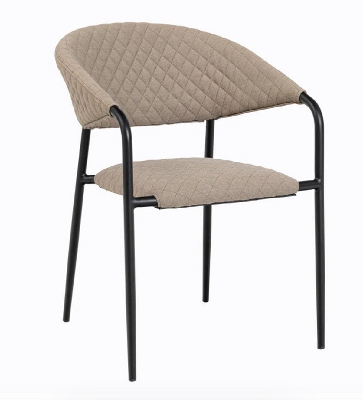 Stapelsessel Puro - Sandfarben/Anthrazit, MODERN, Textil/Metall (58/83/66cm) - Gardenson