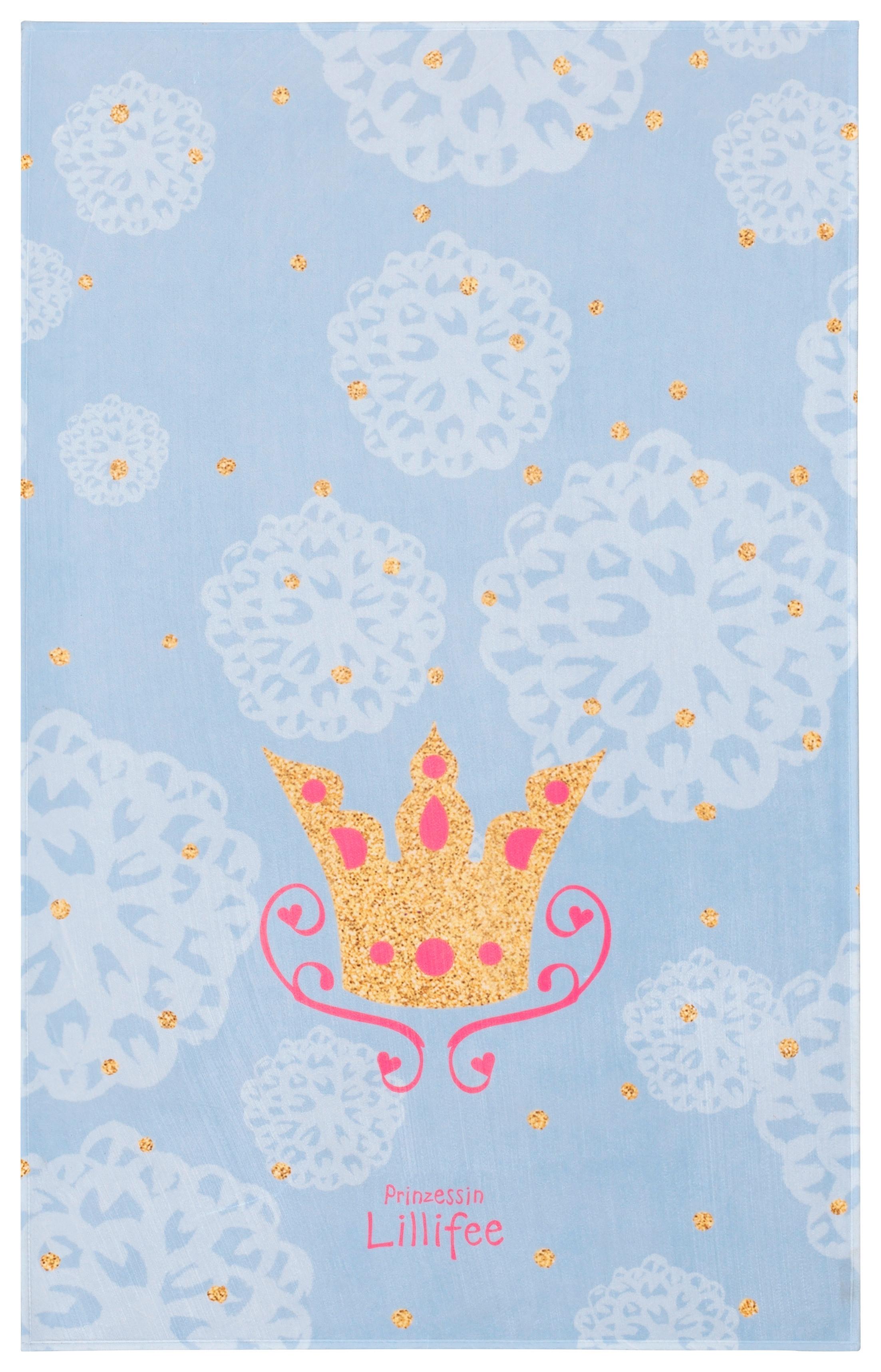 Kinderteppich Krone Blau Prinzessin Lillifee 80x150 Cm - Blau/Pink, Trend, Textil (80/150cm)