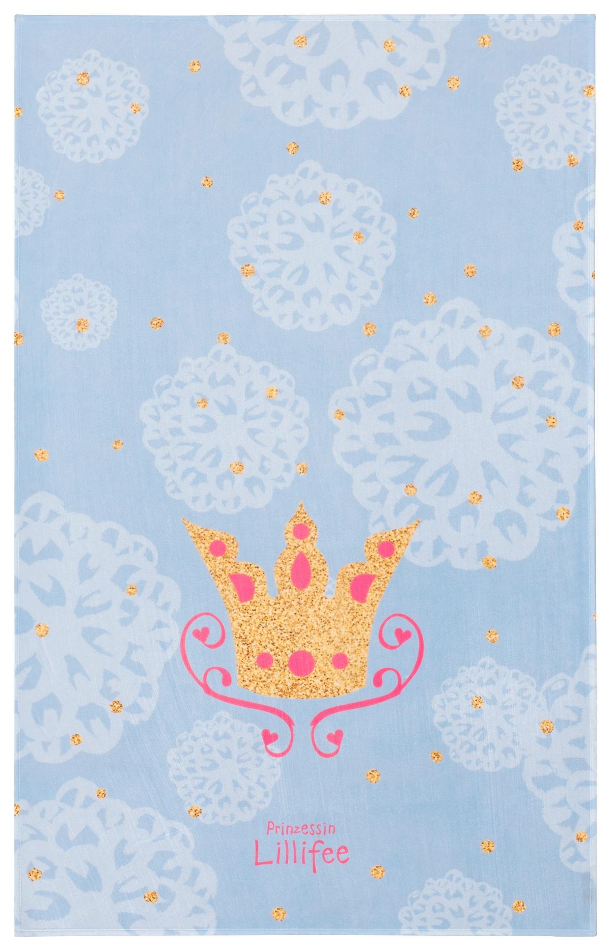 Kinderteppich Krone Blau Prinzessin Lillifee 80x150 Cm - Blau/Pink, Trend, Textil (80/150cm)
