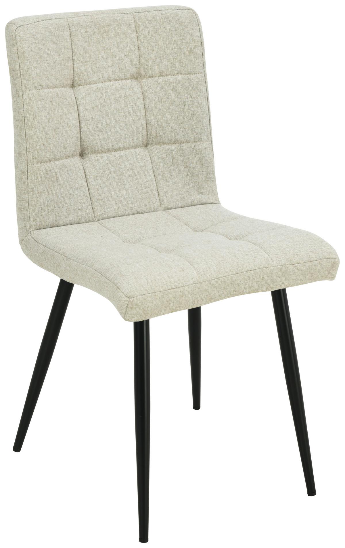 Polsterstuhl Matteo Taupe Leinenoptik - Taupe/Schwarz, MODERN, Holz/Textil (43/83/55cm) - Ondega