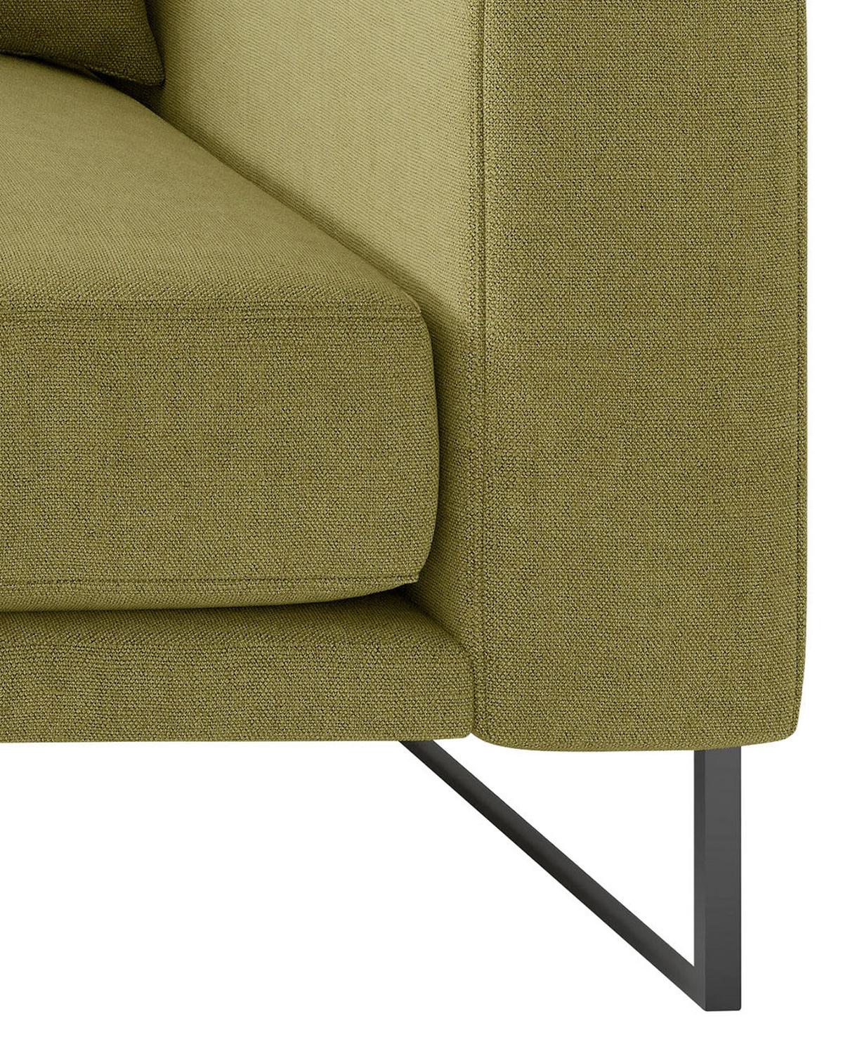 Bigsofa Natalia Olivgrün S: 150x283 cm - Schwarz/Olivgrün, Design, Textil (150/283cm) - Livetastic