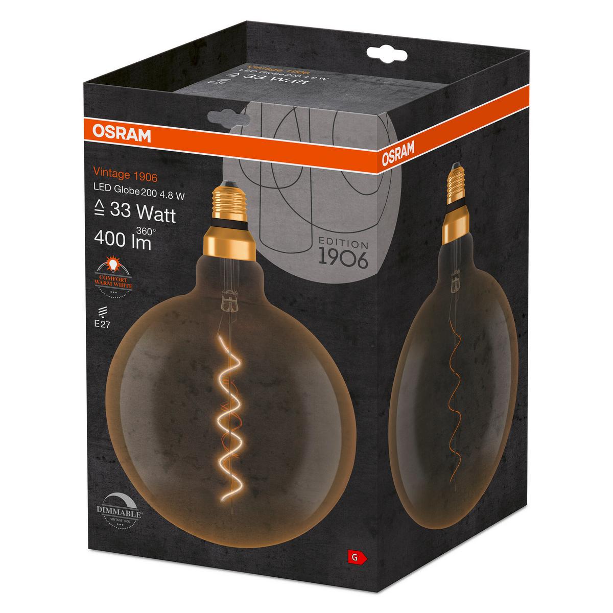 LED-Leuchtmittel Vintage 1906 Led Dim33 4.8w/22 - Goldfarben, Basics, Glas (20/29,5cm) - Ledvance